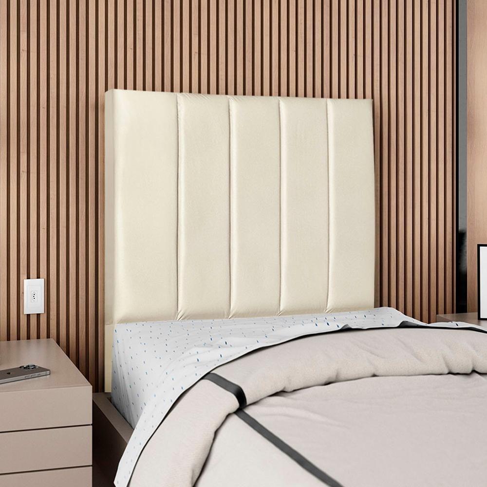 Cabeceira Solteiro 90 Cm Com Frame Dalia Corino Bege Artte Bege - 2