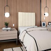 Cabeceira Solteiro 90 Cm Com Frame Dalia Corino Bege Artte Bege - 8