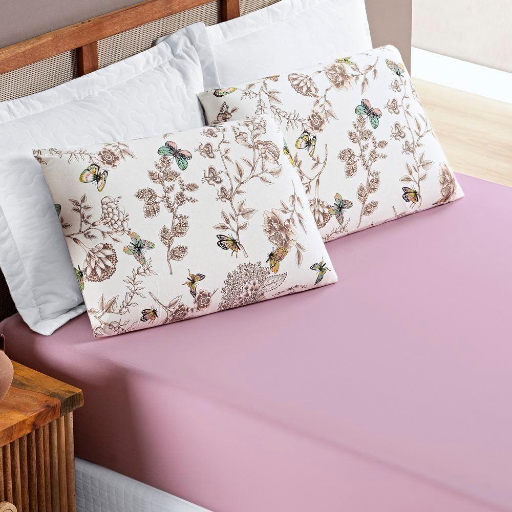 Edredom 2,60m X 2,40m + Jogo De Cama Malha Quality King 04 Peças 100% Algodão - Butterfly - 5