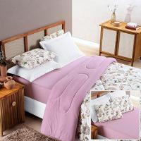 Edredom 2,60m X 2,40m + Jogo De Cama Malha Quality King 04 Peças 100% Algodão - Butterfly - 1