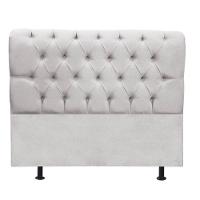 Cabeceira Estofada Cama Box Casal 140cm París Suede Cinza Claro- Mabe Magazine - 2
