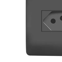 Interruptor Fame 1 Tecla C-tomada Distanciada - 4061 Habitat Black - 3