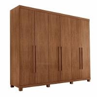 Guarda Roupa Casal Maya Mdf 6 Portas 6 Gavetas Pés Moderna Imbuia Com Pés - 2