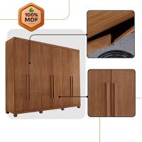 Guarda Roupa Casal Maya Mdf 6 Portas 6 Gavetas Pés Moderna Imbuia Com Pés - 5