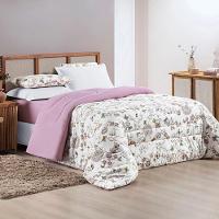 Edredom 2,60m X 2,40m + Jogo De Cama Malha Quality King 04 Peças 100% Algodão - Butterfly - 2