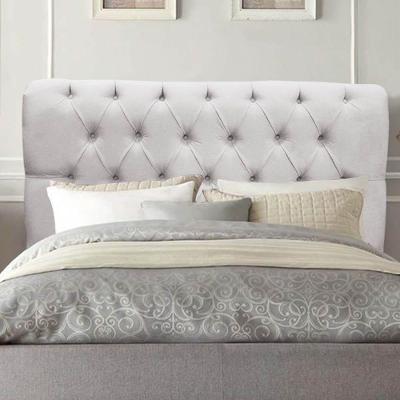 Cabeceira Estofada Cama Box Casal 140cm París Corino Cinza Claro- Mabe Magazine