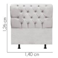 Cabeceira Estofada Cama Box Casal 140cm París Corino Cinza Claro- Mabe Magazine - 3