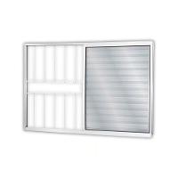 Janela Veneziana Vitralfer - 120x100 3 Folhas - 1 Fixa C-grade Branca - 1