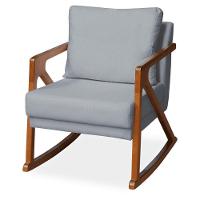 Poltrona Cadeira Balanço Amber Luxo Madeira Maciça Veludo Cinza Grafite- Mabe Magazine - 2