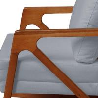 Poltrona Cadeira Balanço Amber Luxo Madeira Maciça Veludo Cinza Grafite- Mabe Magazine - 5