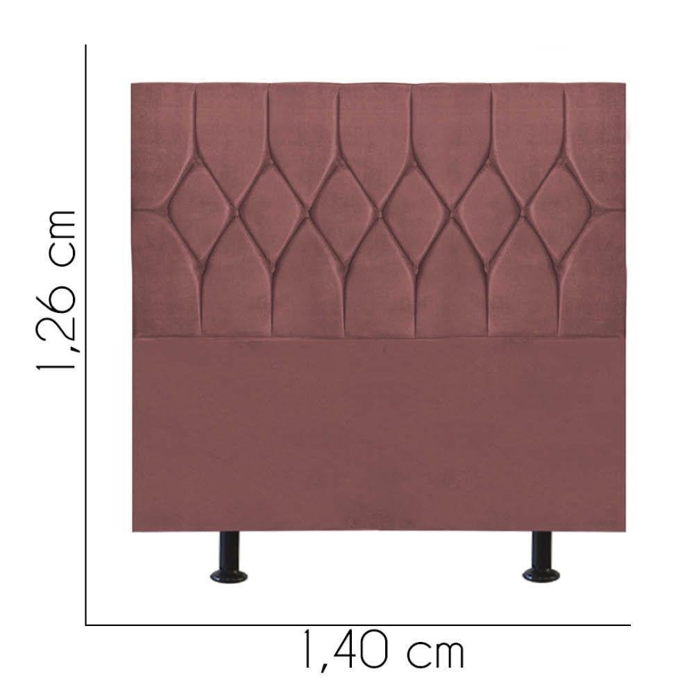 Cabeceira Estofada Cama Box Casal 140cm Istambul Suede Rose- Mabe Magazine - 3