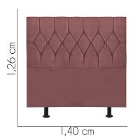 Cabeceira Estofada Cama Box Casal 140cm Istambul Suede Rose- Mabe Magazine - 3