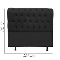 Cabeceira Estofada Cama Box Queen 160cm París Suede Preto- Mabe Magazine - 3