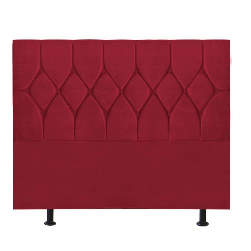 Cabeceira Estofada Cama Box Casal 140cm Istambul Corino Vermelho- Mabe Magazine - 2