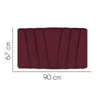 Painel Cabeceira Estofada Bélgica 90cm Cama Box Solteiro Corino Bordo- Mabe Magazine - 2