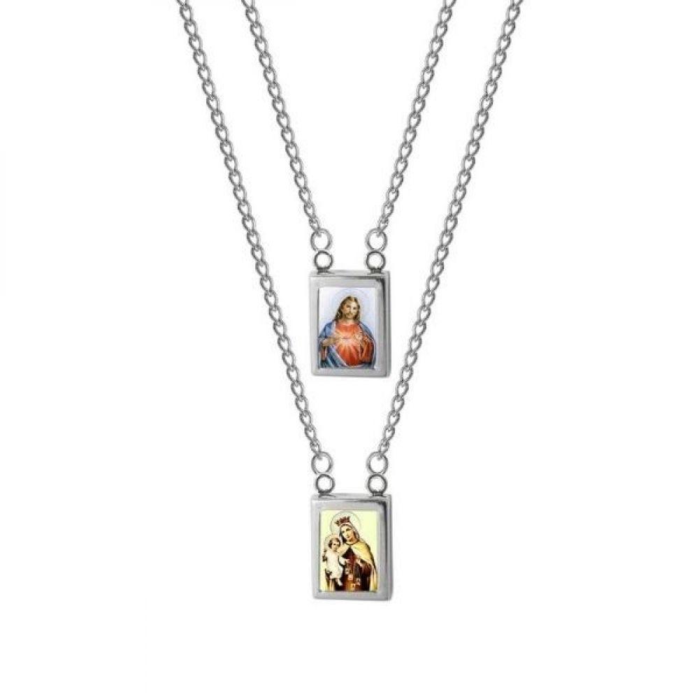 Escapulário Nossa Sra do Carmo e Sagrado Coração de Jesus - 1