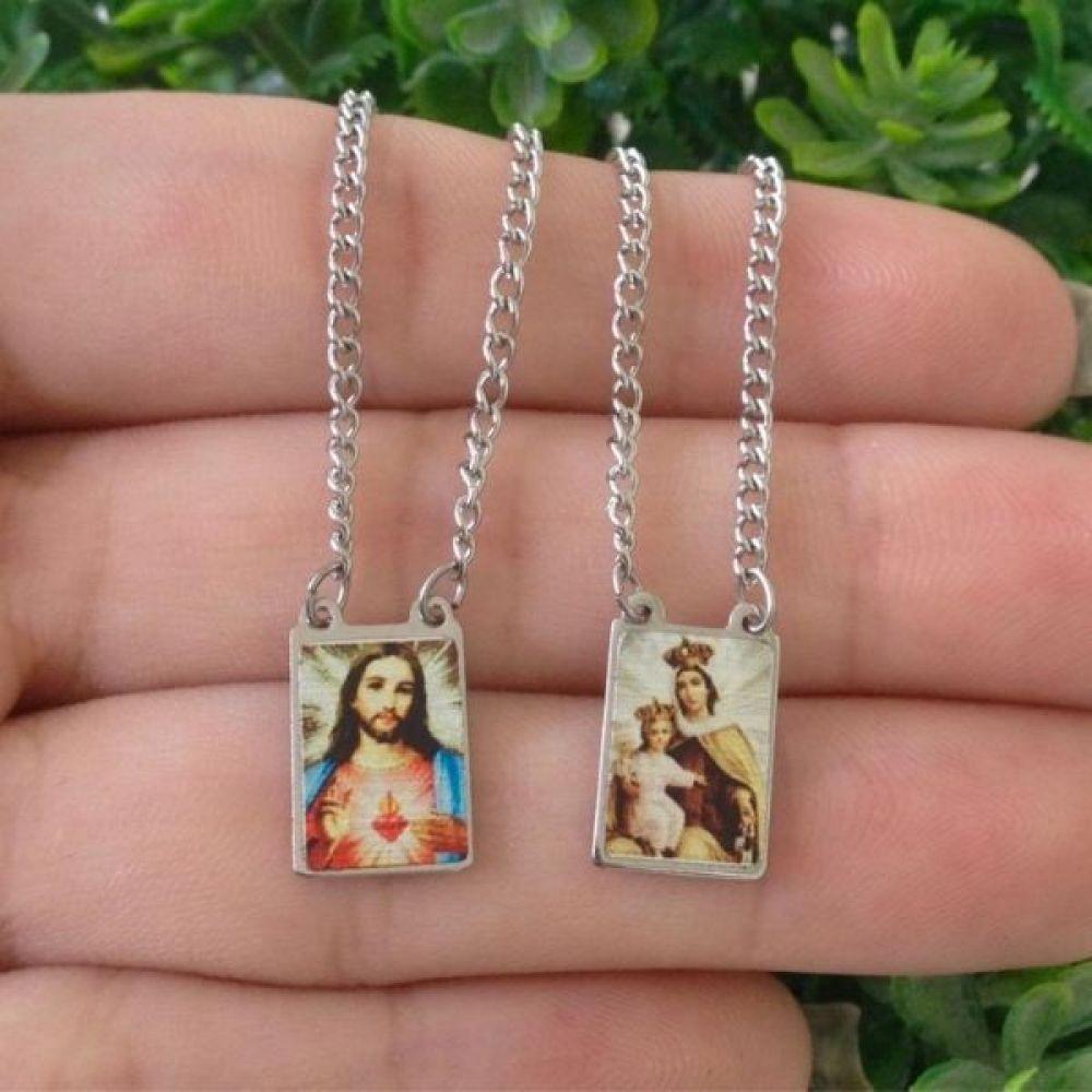 Escapulário Nossa Sra do Carmo e Sagrado Coração de Jesus - 2