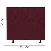 Cabeceira Estofada Cama Box Queen 160cm Istambul Corino Bordo- Mabe Magazine - 3