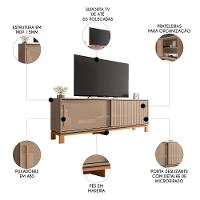 Rack Bancada Para Tv 65 Pol 180cm Lucca Areia/freijó C01 - Mpozenato - 3