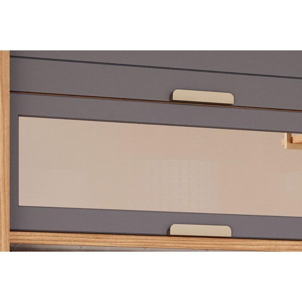 Kit Cozinha Modulada 5 Peças Eloise 2 Aéreos + 1 Balcão + 1 Torre Quente + 1 Complemento C5p109 Freijó Titanium - 6