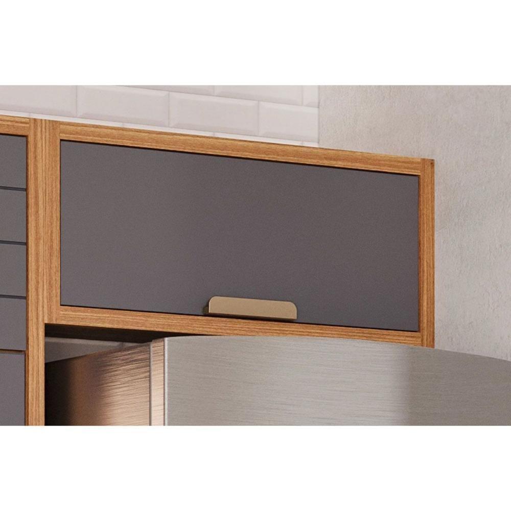 Kit Cozinha Modulada 5 Peças Eloise 2 Aéreos + 1 Balcão + 1 Torre Quente + 1 Complemento C5p109 Freijó Titanium - 9