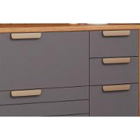 Kit Cozinha Modulada 5 Peças Eloise 2 Aéreos + 1 Balcão + 1 Torre Quente + 1 Complemento C5p109 Freijó Titanium - 5