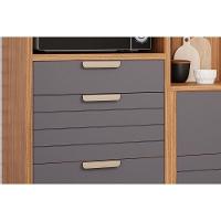 Kit Cozinha Modulada 5 Peças Eloise 2 Aéreos + 1 Balcão + 1 Torre Quente + 1 Complemento C5p109 Freijó Titanium - 8