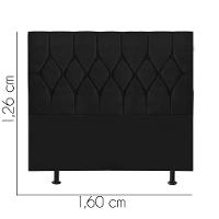 Cabeceira Estofada Cama Box Queen 160cm Istambul Corino Preto- Mabe Magazine - 3