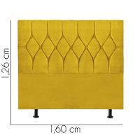 Cabeceira Estofada Cama Box Queen 160cm Istambul Corino Amarelo- Mabe Magazine - 3