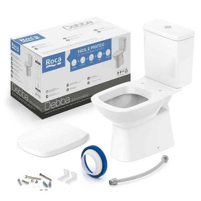 Kit Vaso Sanitário Com Caixa Acoplada Branco Duplo Acionamento 3-6l Round Roca