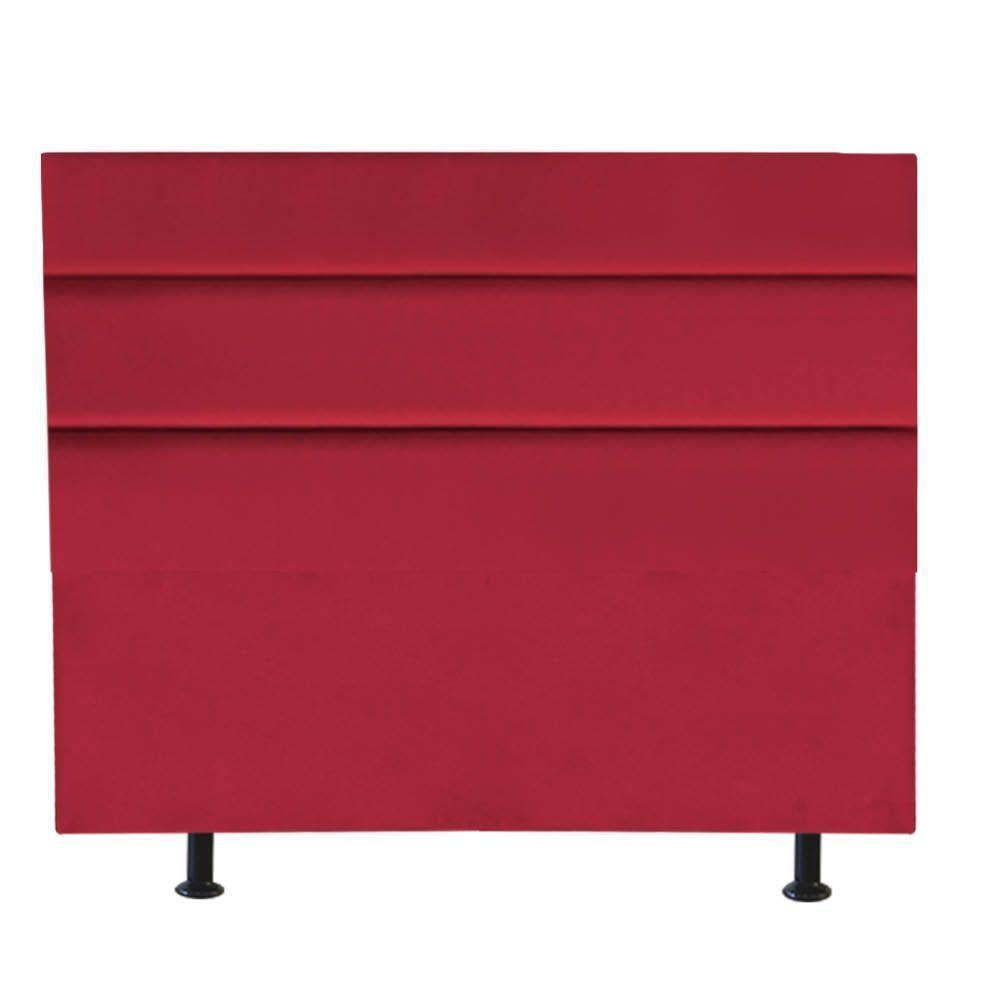 Cabeceira Estofada Cama Box Casal 140cm Argentina Suede Vermelho- Mabe Magazine - 2