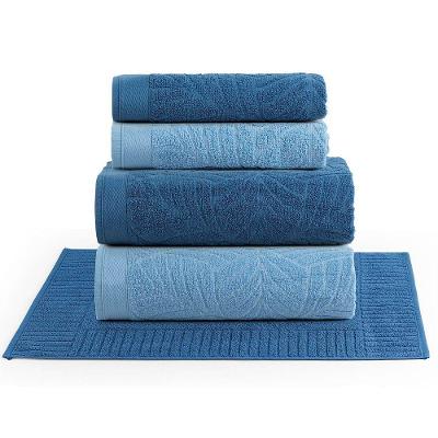 Jogo De Banho Native Toalhas Macias 100% Algodão Fio Penteado 5 Peças Azul