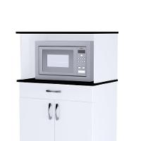 Balcão Para Cozinha Multiuso 2 Portas E Repartição Superior Para Forno Microondas Carina Branco- Mabe Magazine - 3