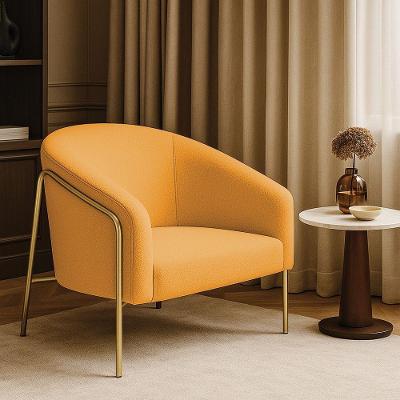 Poltrona Sala Stella D03 Industrial Bouclê Dourado Mostarda D'Rossi