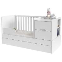 Berço Americano Multifuncional Formare Com Guarda Roupa Tutto New 2 Portas Branco Acetinado - Matic - 5