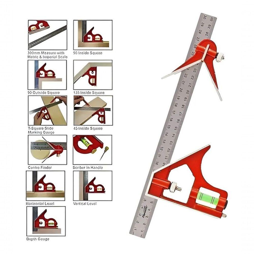 Esquadro Combinado Com Nivel 12" 300mm - Sparta - 3