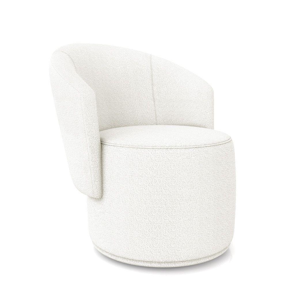 Poltrona Decorativa Orgânica Fixa Para Sala Kit 2 Malu Bouclê Off White M11 - D'rossi - 6