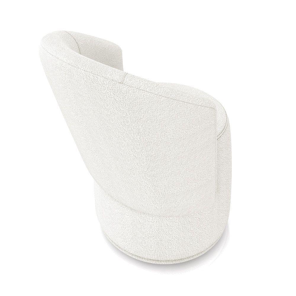 Poltrona Decorativa Orgânica Fixa Para Sala Kit 2 Malu Bouclê Off White M11 - D'rossi - 8