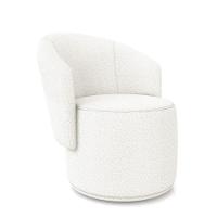 Poltrona Decorativa Orgânica Fixa Para Sala Kit 2 Malu Bouclê Off White M11 - D'rossi - 6