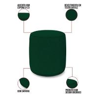 Poltrona E Puff Redondo Orgânico Para Sala Malu Bouclê Verde M11 - D'rossi