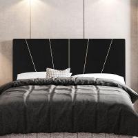 Cabeceira Cama Box Casal King Size Dallas 195cm Linho Preto - Abmaza - 2