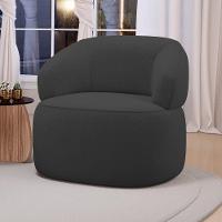 Kit 02 Poltronas Orgânicas Giratória Living Glee Bouclê Grafite - Abmaza - 2