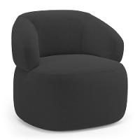 Kit 02 Poltronas Orgânicas Giratória Living Glee Bouclê Grafite - Abmaza - 7