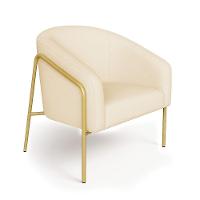 Poltrona Sala Industrial Alta Dourado Stella Linho Bege D03 - D'rossi - 2