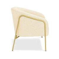 Poltrona Sala Industrial Alta Dourado Stella Linho Bege D03 - D'rossi - 5