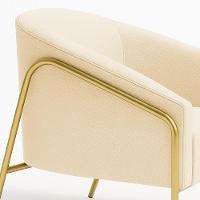 Poltrona Sala Industrial Alta Dourado Stella Linho Bege D03 - D'rossi - 7