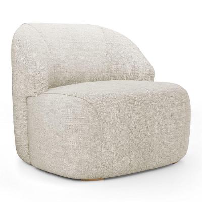 Poltrona Decorativa Living Kaya Orgânica Linho Bege Claro - Abmaza