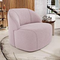 Kit 02 Poltronas Decorativas Kaya Orgânica Bouclê Rosê - Abmaza - 2