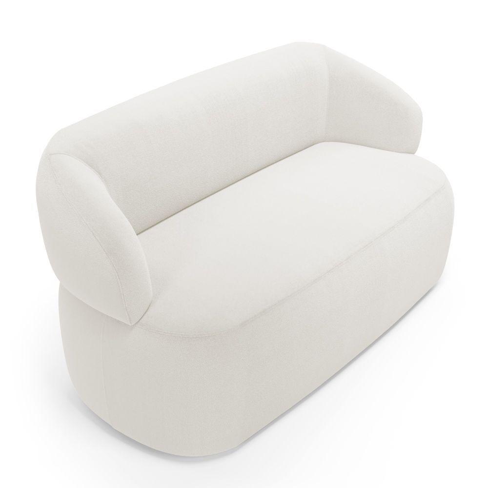 Kit 02 Poltronas Giratória E 01 Sofá Orgânico Glee 03 Lugares 170cm Bouclê Off White - Abmaza - 8