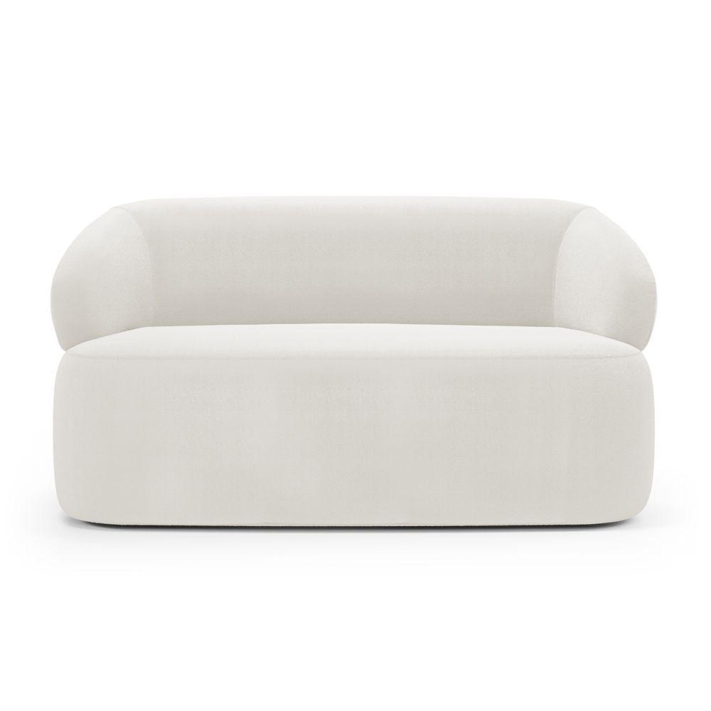 Kit 02 Poltronas Giratória E 01 Sofá Orgânico Glee 03 Lugares 170cm Bouclê Off White - Abmaza - 10